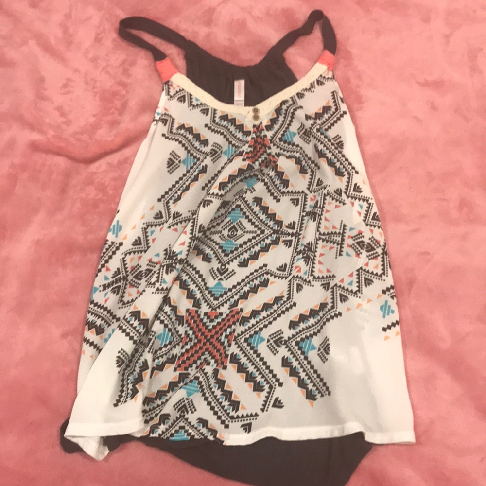 Cute Tribal tank teal, white and coral